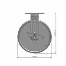 8"x2" Cast Iron Wheel Side Locking Rigid Caster