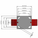 8"x2" Polyurethane-on-Iron Wheel Rigid Caster