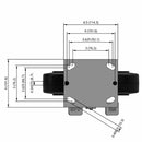 8"x2" Rubber-on-Iron Wheel Side Locking Rigid Caster