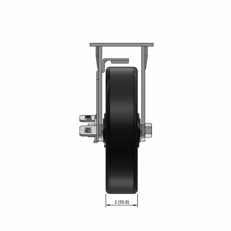 8"x2" Phenolic Wheel Side Locking Rigid Caster