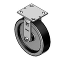 8"x2" Polypropylene HD Delrin Bearing Rigid Caster with 4"x4.5" Plate