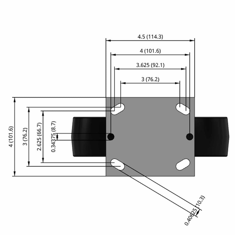 8"x2" Polypropylene Wheel Rigid Caster