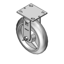8"x2" Thermo-Rubber (Donut) Precision Ball Bearing Rigid Caster with 4"x4.5" Plate