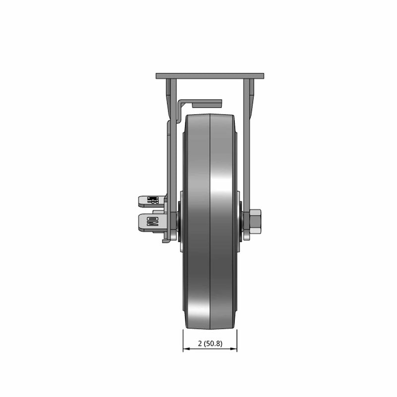 8"x2" TPR Wheel Side Locking Rigid Caster