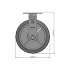 8"x2" TPR Wheel Rigid Caster