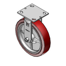8"x2" Thermo-Urethane Precision Ball Bearing Rigid Caster with 4"x4.5" Plate
