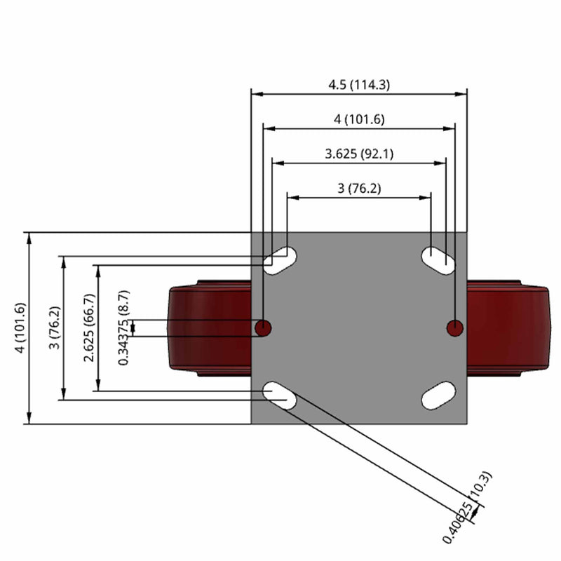 8"x2" TPU Wheel Rigid Caster