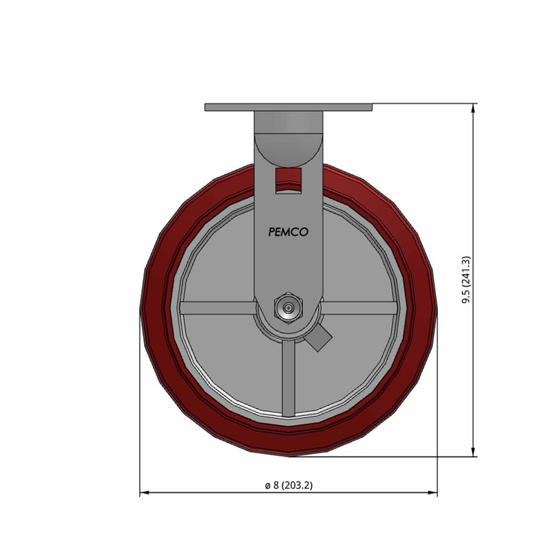 8"x2" TPU Wheel Rigid Caster