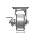 Top dimensioned CAD view of a Pemco Casters 4" x 2" wide wheel Swivel caster with 4" x 4-1/2" top plate, with a side locking brake, Cast Iron wheel and 800 lb. capacity part