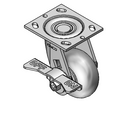 4"x2" Thermo-Rubber (Donut) Roller Bearing CAM-Brake Caster with 4"x4.5" Plate