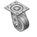 4"x2" Thermo-Rubber (Flat) Delrin Bearing Caster with 4"x4.5" Plate
