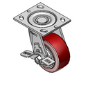 4"x2" Thermo-Urethane Precision Ball Bearing Side-Lock Caster with 4"x4.5" Plate