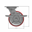 5"x2" Polyurethane-on-Iron Wheel Side CAM Locking Swivel Caster