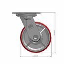 5"x2" Polyurethane-on-Iron Wheel Swivel Caster