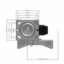 5"x2" Rubber-on-Iron Wheel Side CAM Locking Swivel Caster