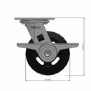 5"x2" Rubber-on-Iron Wheel Side CAM Locking Swivel Caster