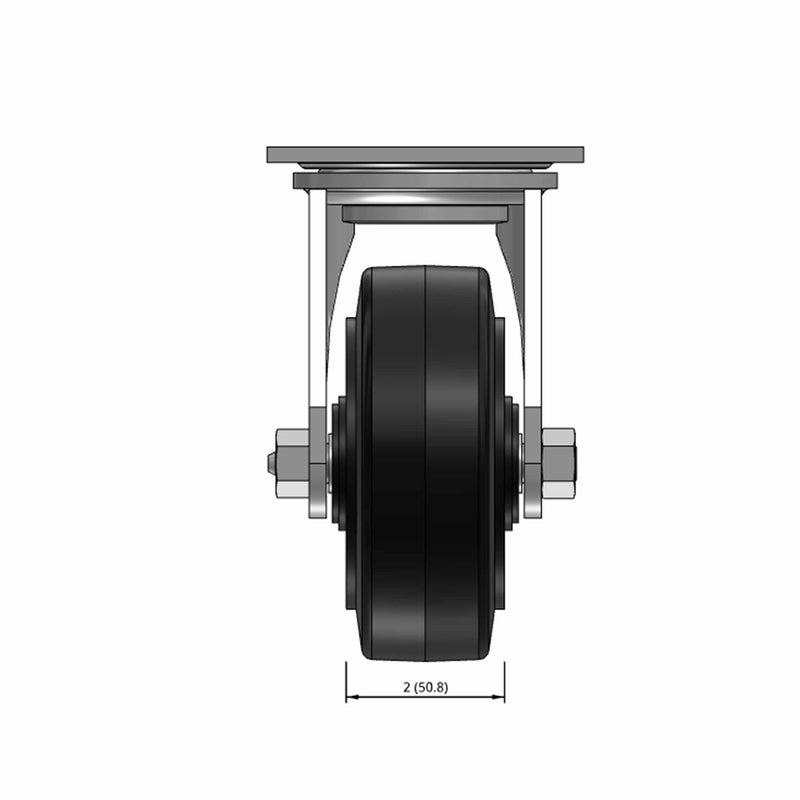 5"x2" Rubber-on-Iron Wheel Swivel Caster