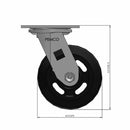 5"x2" Rubber-on-Iron Wheel Swivel Caster