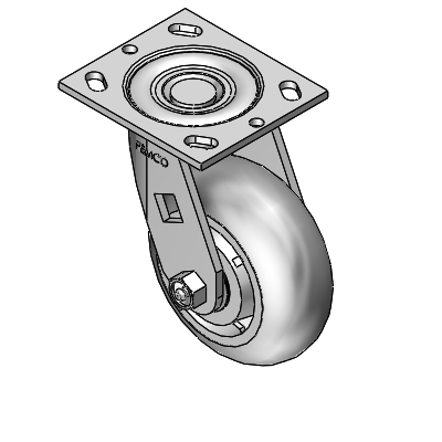 5"x2" Thermo-Rubber (Donut) Roller Bearing Caster with 4"x4.5" Plate