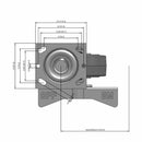 5"x2" TPR Wheel Side CAM Locking Swivel Caster