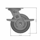 5"x2" TPR Wheel Side CAM Locking Swivel Caster