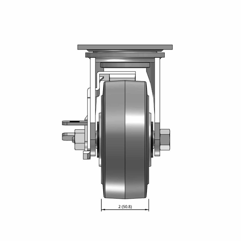5"x2" TPR Wheel Side Locking Swivel Caster