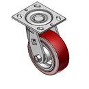 5"x2" Thermo-Urethane Precision Ball Bearing Caster with 4"x4.5" Plate