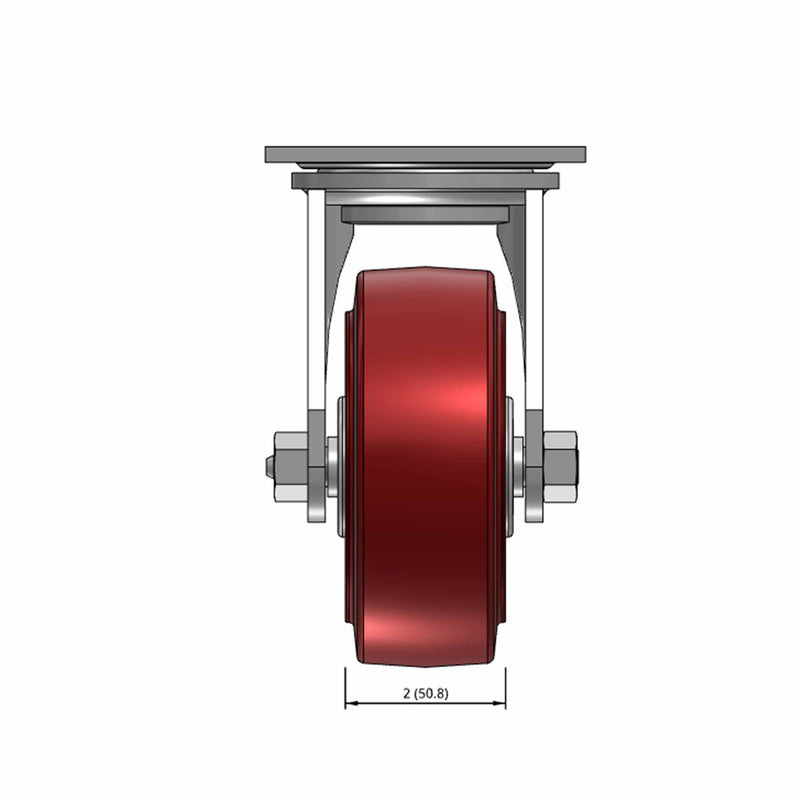5"x2" TPU Maroon Wheel Swivel Caster