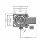 6"x2" Cast Iron Wheel Side Locking Swivel Caster