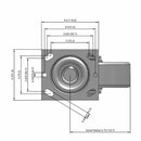 6"x2" Cast Iron Wheel Swivel Caster