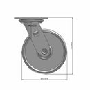 6"x2" Cast Iron Wheel Swivel Caster