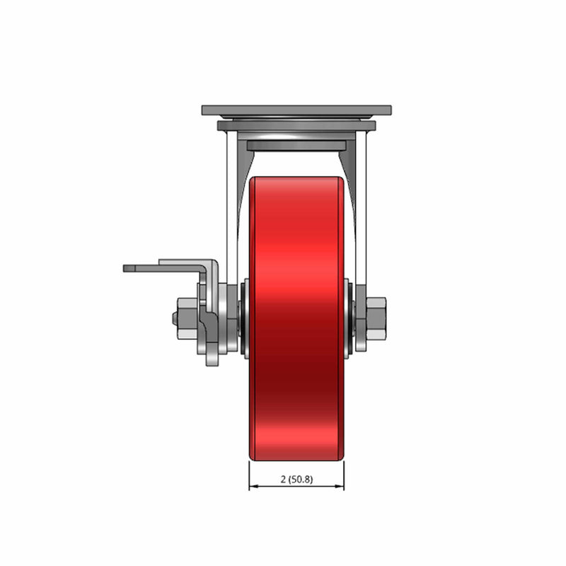 6"x2" Polyurethane-on-Iron Wheel Side CAM Locking Swivel Caster