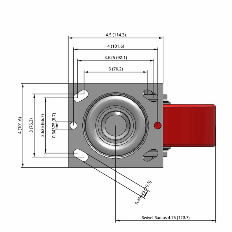 6"x2" Polyurethane-on-Iron Wheel Swivel Caster