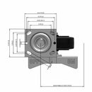 6"x2" Rubber-on-Iron Wheel Side CAM Locking Swivel Caster