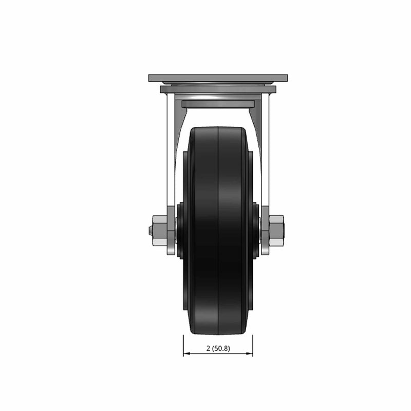 6"x2" Rubber-on-Iron Wheel Swivel Caster