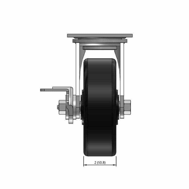 6"x2" Phenolic Wheel Side CAM Locking Swivel Caster