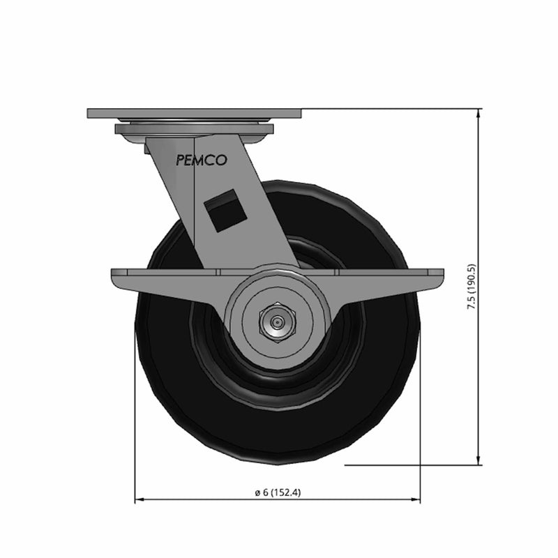 6"x2" Phenolic Wheel Side CAM Locking Swivel Caster