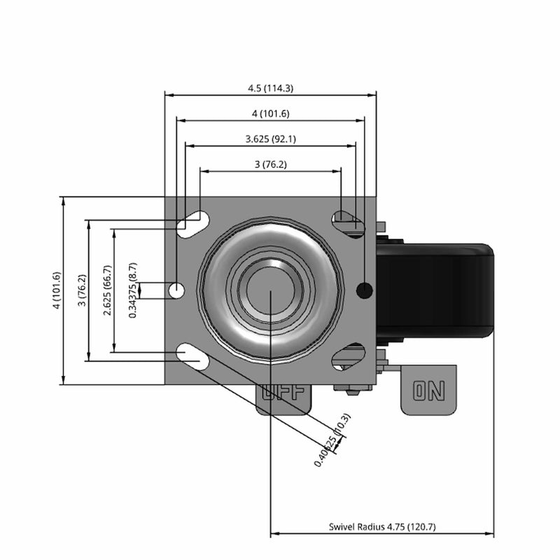 6"x2" Phenolic Wheel Side Locking Swivel Caster