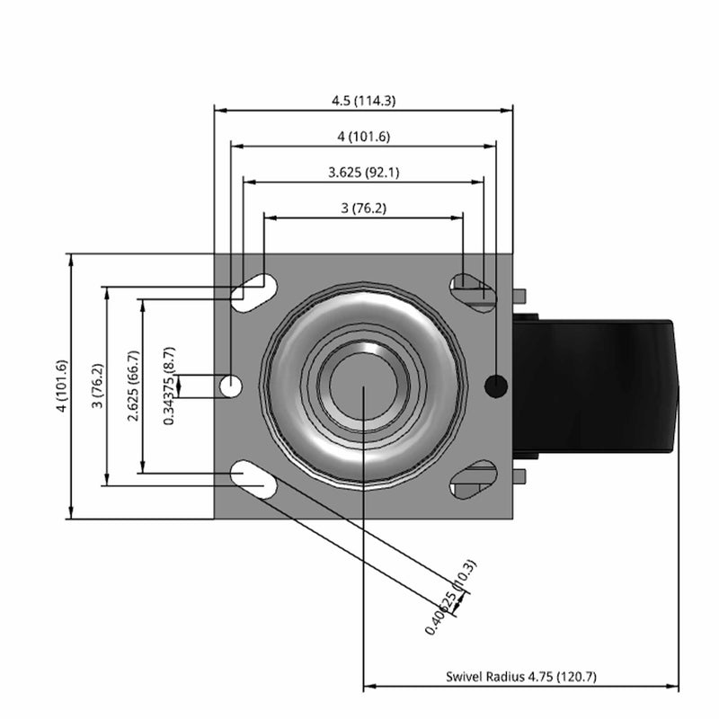 6"x2" Polypropylene Wheel Swivel Caster
