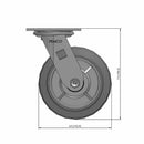 6"x2" TPR Wheel Swivel Caster