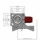 6"x2" TPU Maroon Wheel Side CAM Locking Swivel Caster