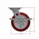 6"x2" TPU Maroon Wheel Side CAM Locking Swivel Caster