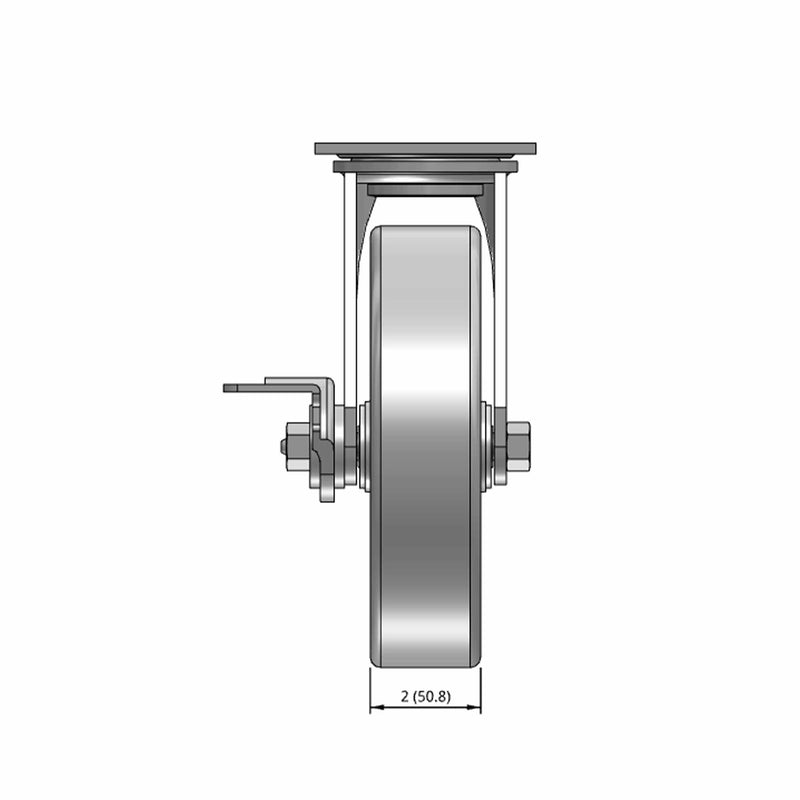 8"x2" Cast Iron Wheel Side CAM Locking Swivel Caster