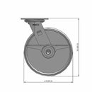 8"x2" Cast Iron Wheel Side CAM Locking Swivel Caster