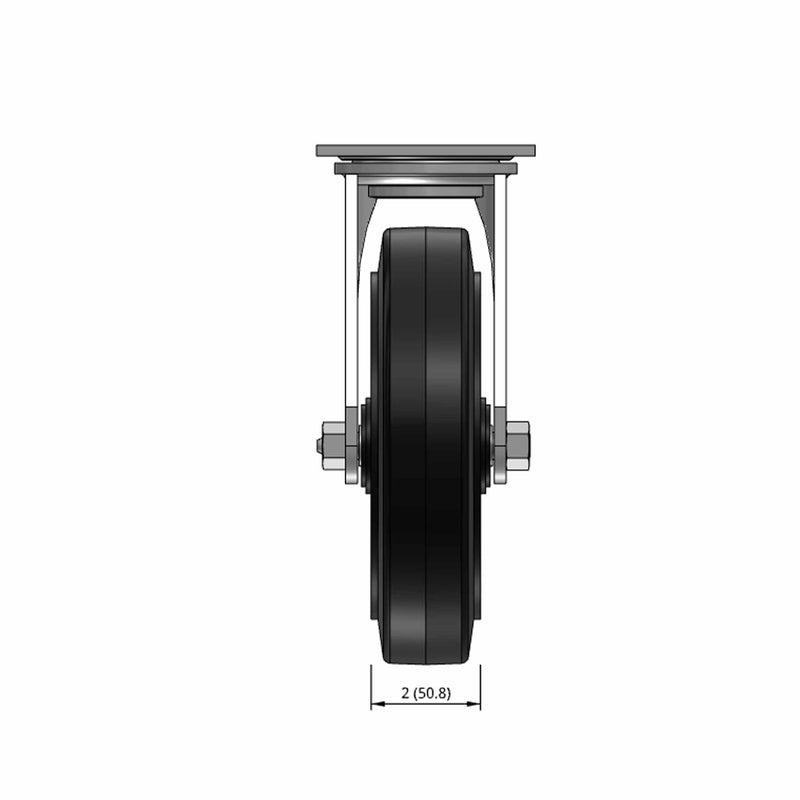 8"x2" Rubber-on-Iron Wheel Swivel Caster