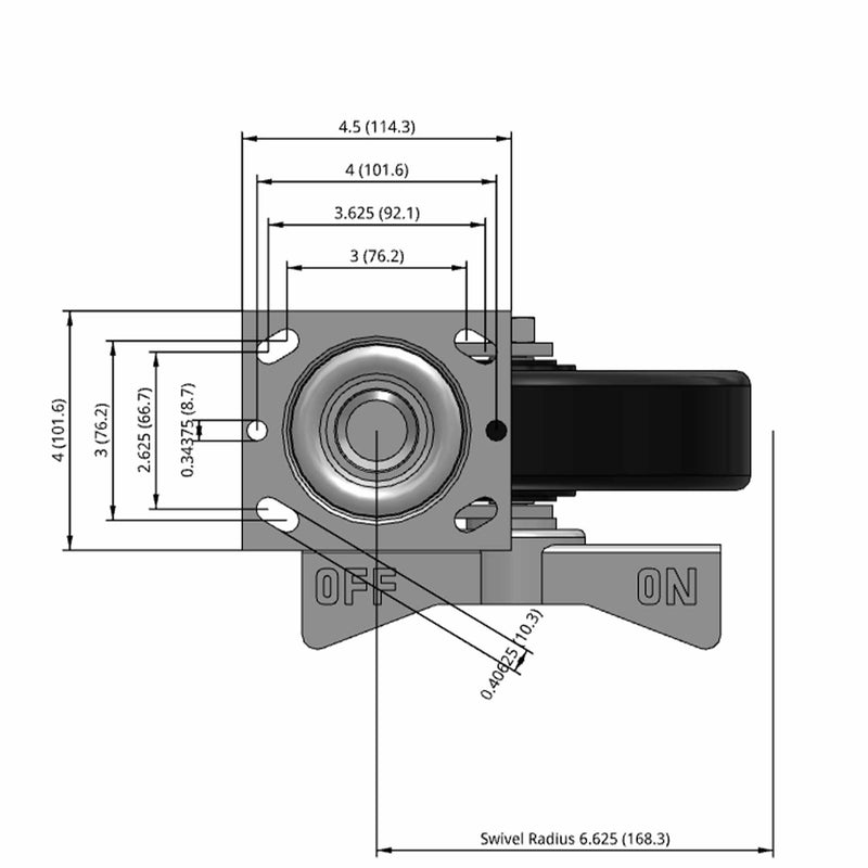 8"x2" Phenolic Wheel Side CAM Locking Swivel Caster