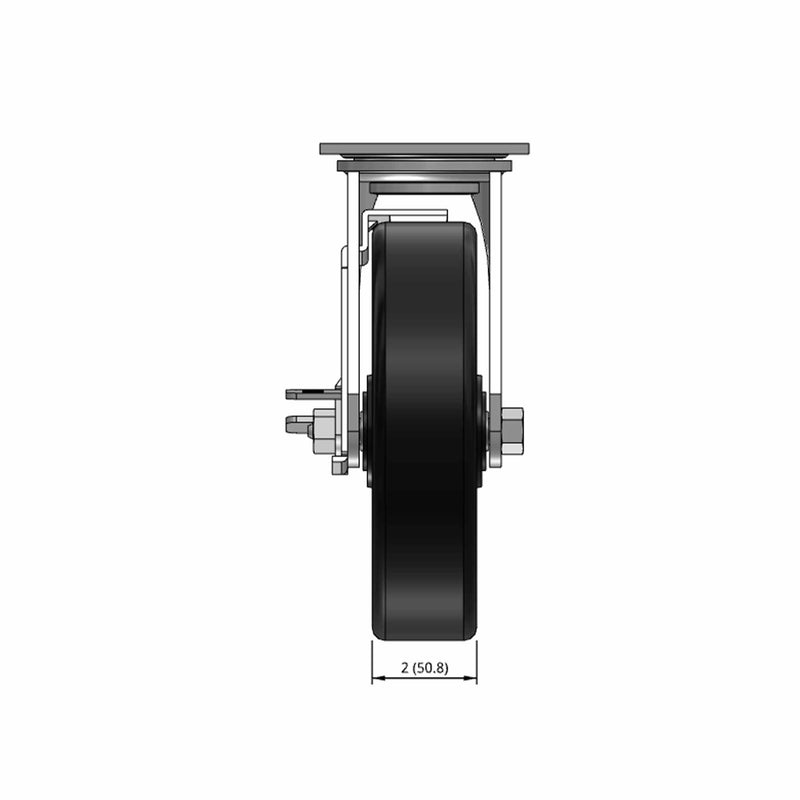 8"x2" Phenolic Wheel Side Locking Swivel Caster