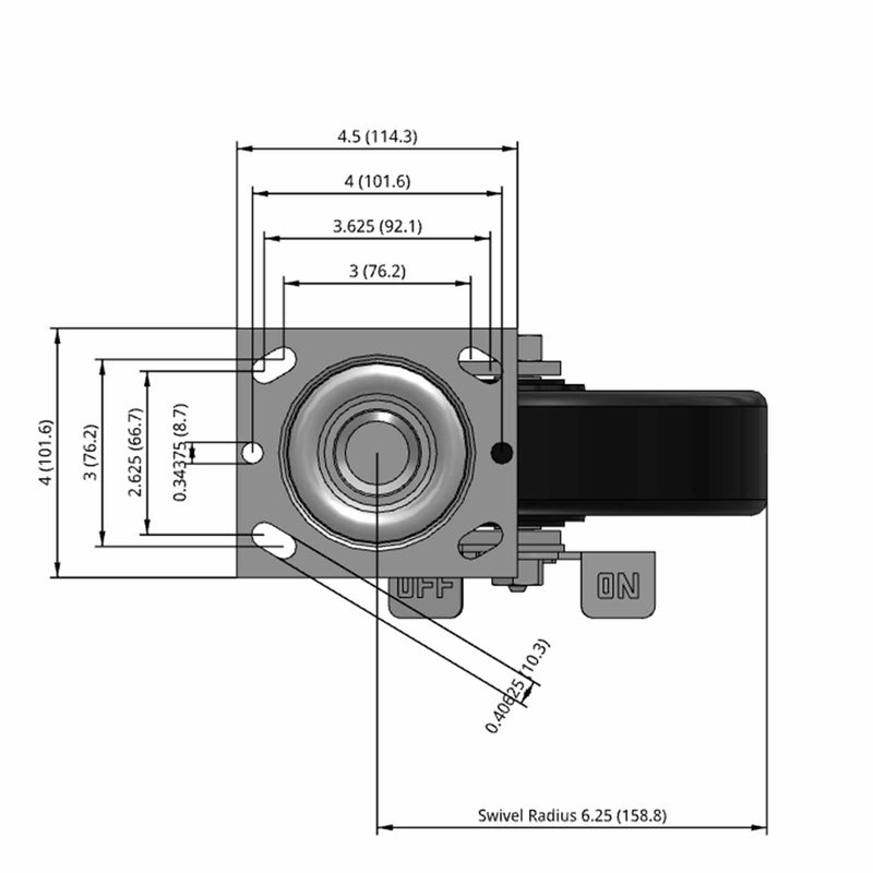 8"x2" Phenolic Wheel Side Locking Swivel Caster