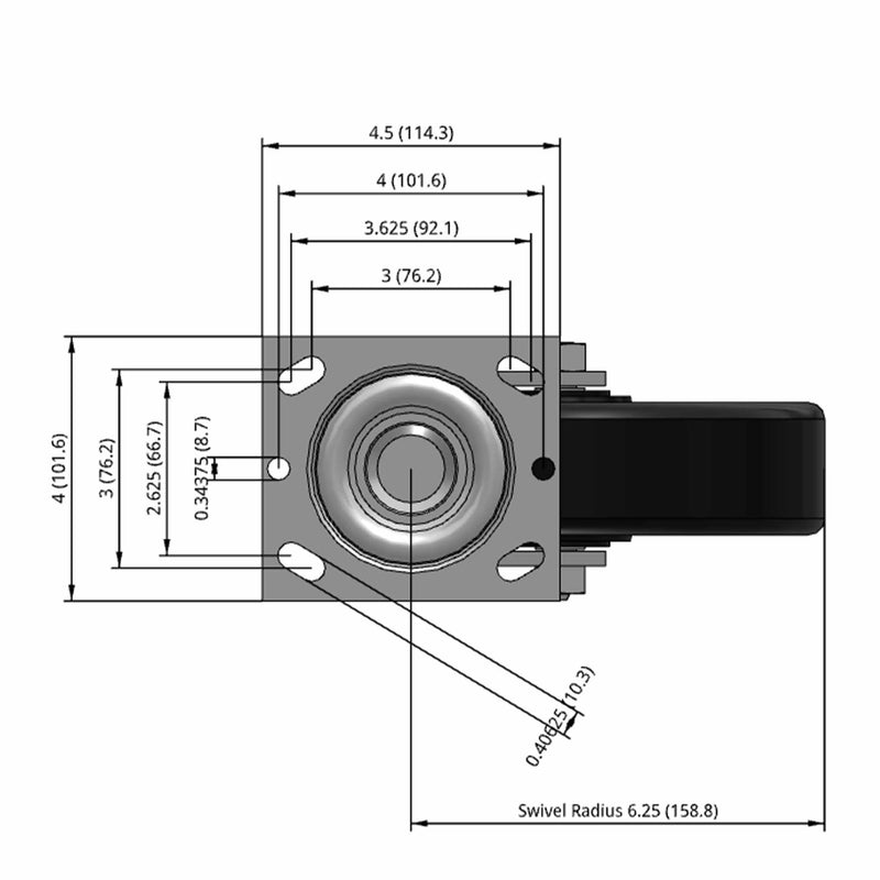 8"x2" Phenolic Wheel Swivel Caster