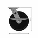8"x2" Polypropylene Wheel Side CAM Locking Swivel Caster